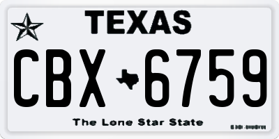 TX license plate CBX6759