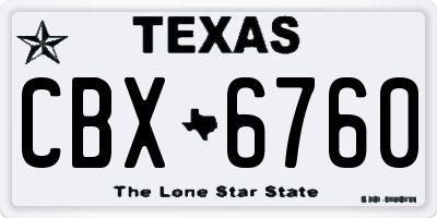 TX license plate CBX6760