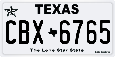 TX license plate CBX6765