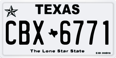 TX license plate CBX6771