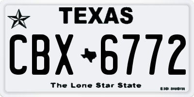TX license plate CBX6772