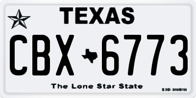 TX license plate CBX6773