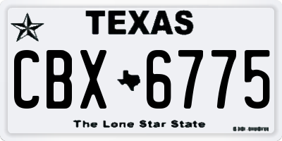 TX license plate CBX6775