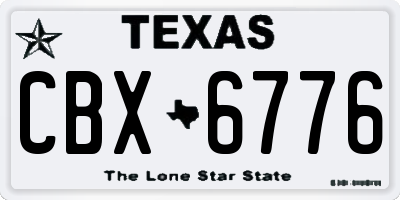 TX license plate CBX6776