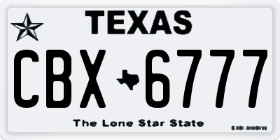 TX license plate CBX6777