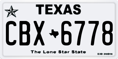 TX license plate CBX6778