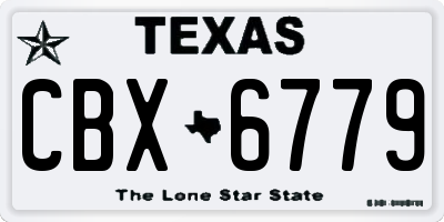 TX license plate CBX6779