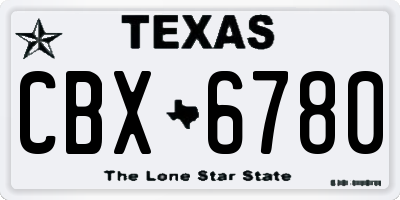 TX license plate CBX6780