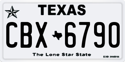 TX license plate CBX6790