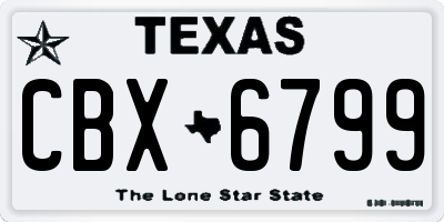 TX license plate CBX6799