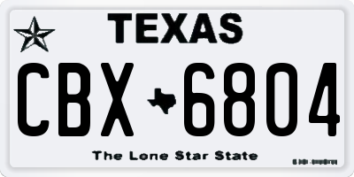 TX license plate CBX6804