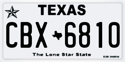 TX license plate CBX6810
