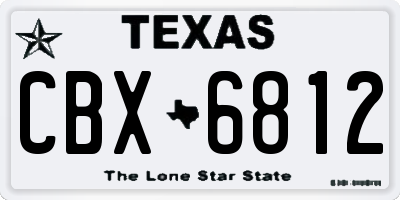 TX license plate CBX6812