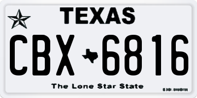 TX license plate CBX6816