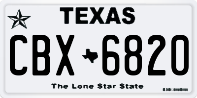 TX license plate CBX6820