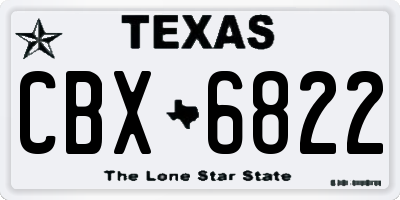 TX license plate CBX6822
