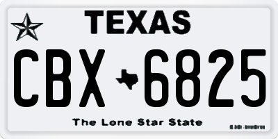 TX license plate CBX6825