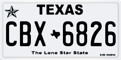 TX license plate CBX6826
