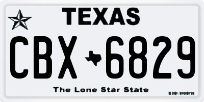 TX license plate CBX6829