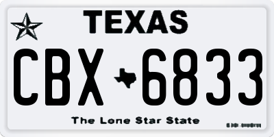 TX license plate CBX6833