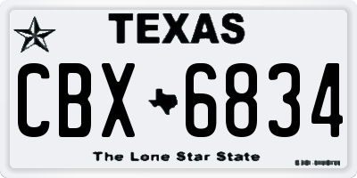 TX license plate CBX6834