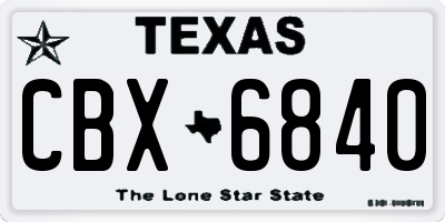 TX license plate CBX6840