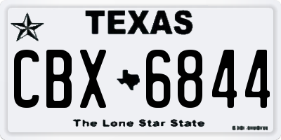 TX license plate CBX6844
