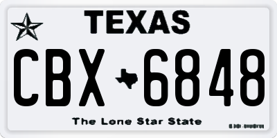 TX license plate CBX6848