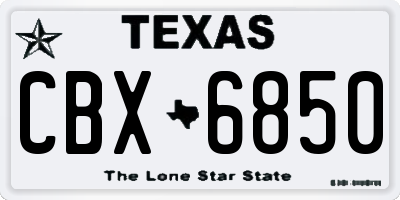 TX license plate CBX6850
