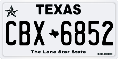 TX license plate CBX6852