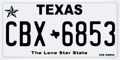TX license plate CBX6853