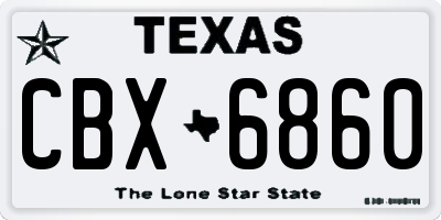 TX license plate CBX6860
