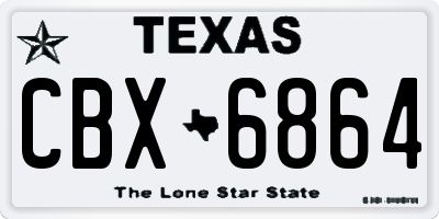 TX license plate CBX6864