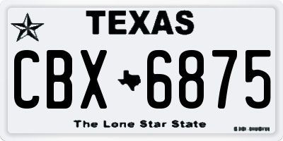 TX license plate CBX6875