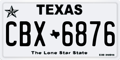 TX license plate CBX6876