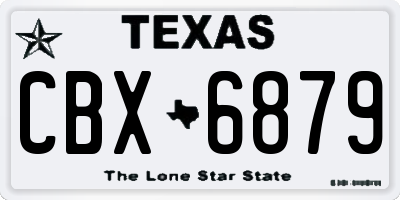 TX license plate CBX6879