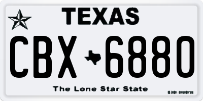 TX license plate CBX6880