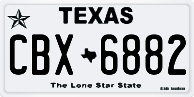 TX license plate CBX6882