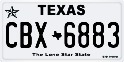 TX license plate CBX6883