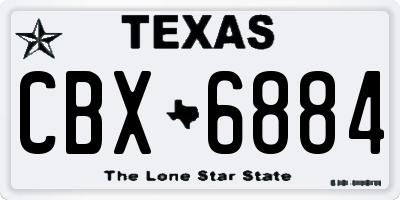 TX license plate CBX6884