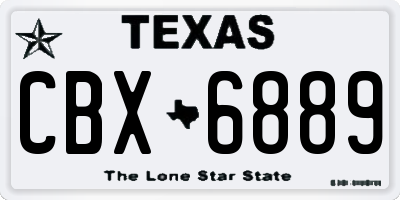 TX license plate CBX6889