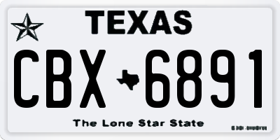 TX license plate CBX6891