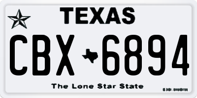 TX license plate CBX6894