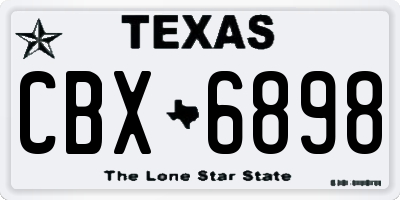 TX license plate CBX6898