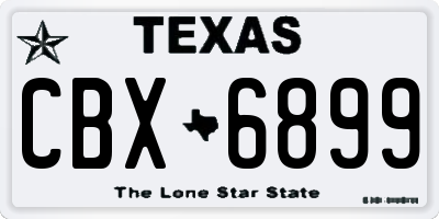TX license plate CBX6899
