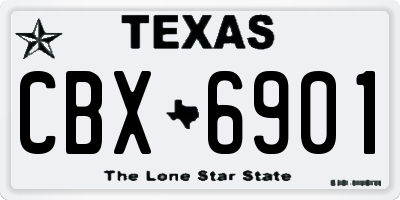 TX license plate CBX6901