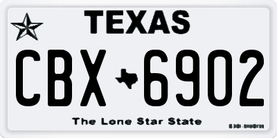 TX license plate CBX6902