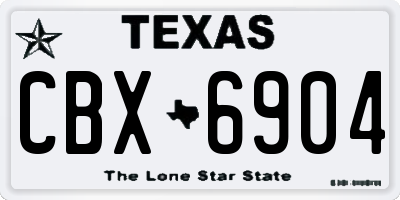 TX license plate CBX6904