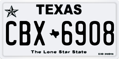 TX license plate CBX6908