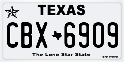 TX license plate CBX6909